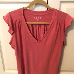 Loft Flutter Sleeve T-Shirt - Pink, Medium